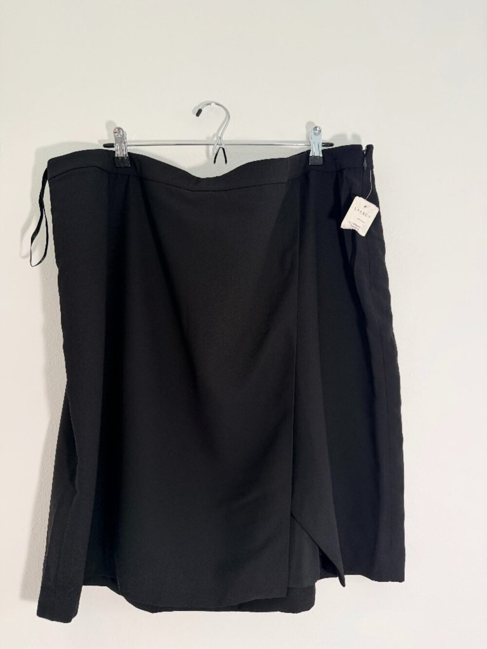 Lauren Ralph Lauren Black Wrap Skirt 22W NWT Plus Size Quiet Luxury Old Money Ca